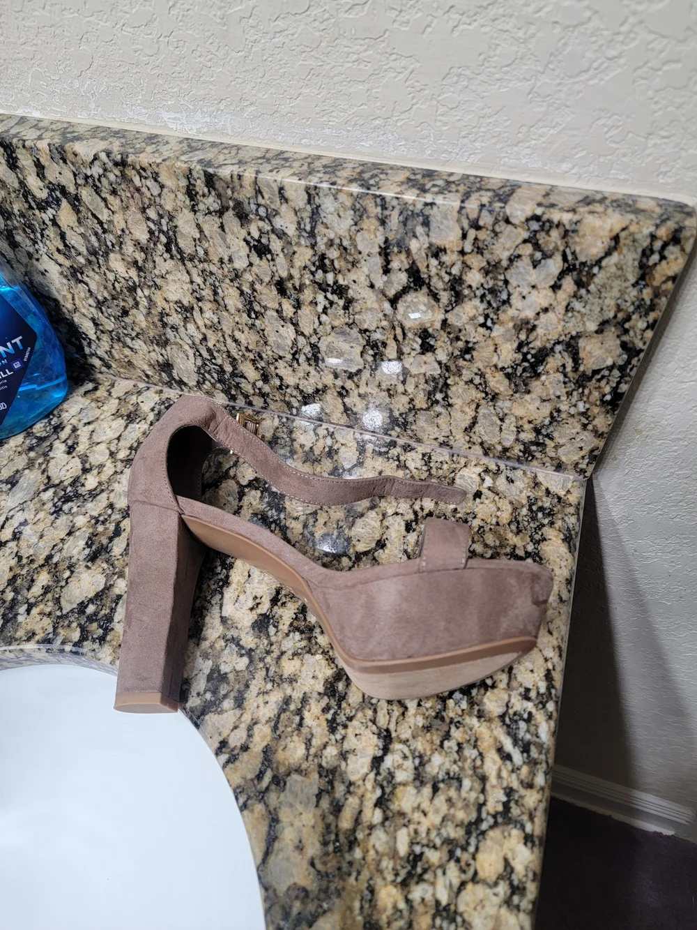 Women's Taupe Suede Open-Toe Ankle-Strap Sandal
